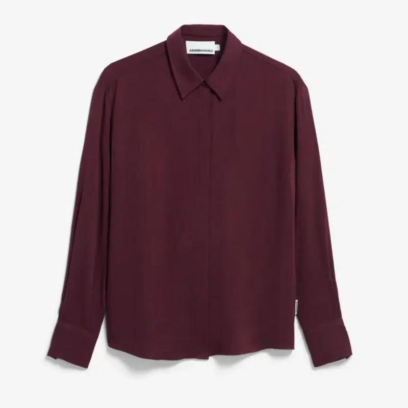 Larisaana Bluse lang dark cranberry
