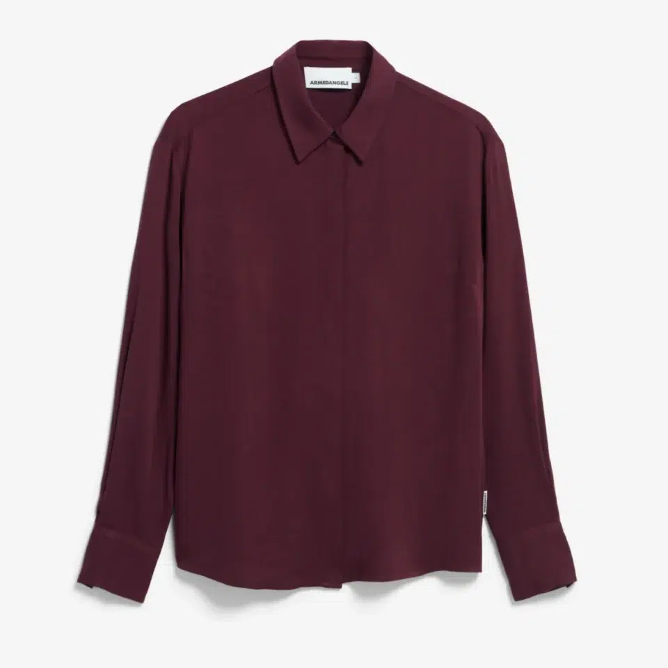 Larisaana Bluse lang dark cranberry